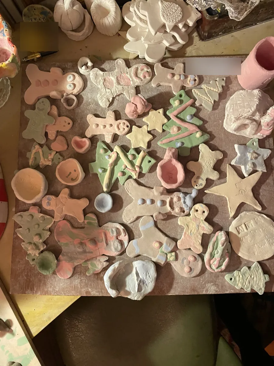 Pastel gingerbread men, trees and stars made for Christmas